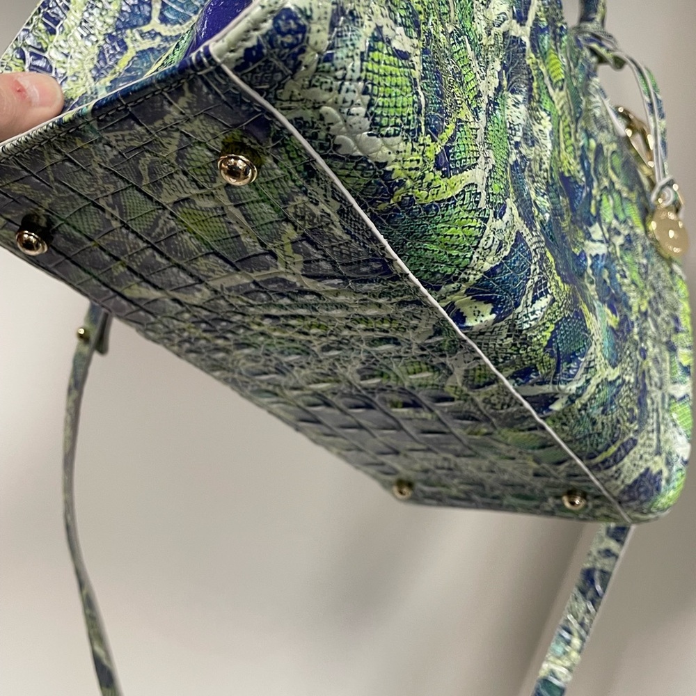 Brahmin Blue and Green Embossed Satchel Set - Picture 5 of 9
